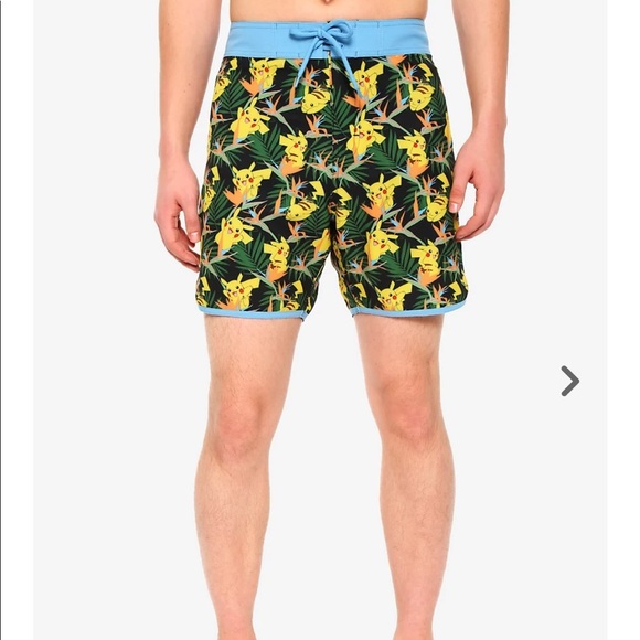Pokémon Picachu Birds of Paradise Swim Shorts LG - Picture 1 of 7